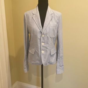 Ralph Lauren Rugby Light blue chambray cotton blazer. Size 10. Gently worn.